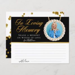 シックエレガントフォト共有メモリ葬儀カード