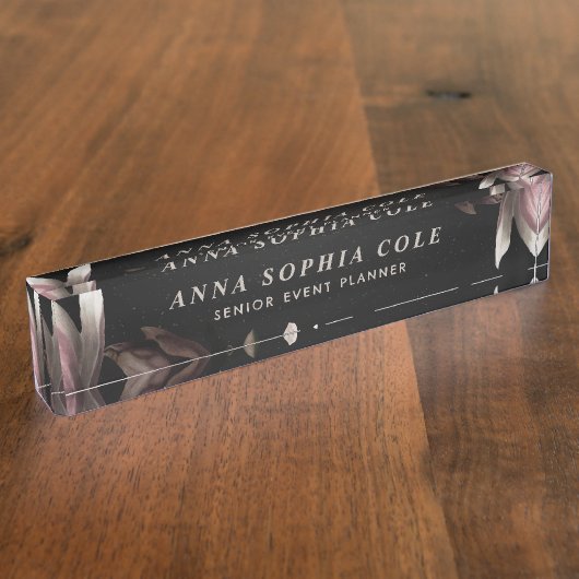 シックエレガントフラワーズガーリープロフェッショナル事務所 デスクネームプレート (側面)