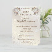 シックエレガントフラワーズダマスクブライダルシャワー 招待状 (スタンド正面)