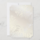 シックエレガントフラワーズダマスクブライダルシャワー 招待状 (裏面)