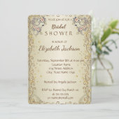 シックエレガントフラワーズブライダルシャワー 招待状 (スタンド正面)