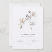 シックエレガントフラワーラウンドコーナースタイル結婚ズ 招待状 (正面)