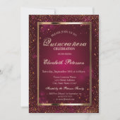 シックエレガントフレーム紙吹雪キンセアニラ 招待状 (正面)