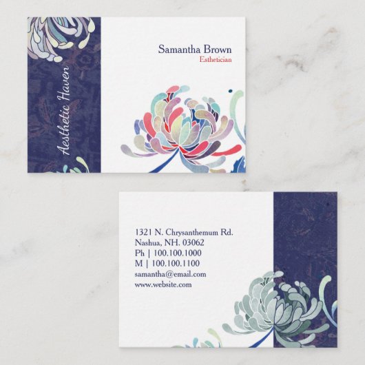 シックエレガントフローラエステティシャン 名刺 (正面/裏面)