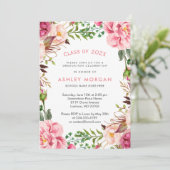 シックエレガントフローラガーリー卒業パーティー 招待状 (スタンド正面)