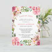 シックエレガントフローラガーリー卒業パーティー 招待状 (スタンド正面)