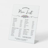 シックエレガントフローラデザイン価格表メニュー 台座サイン (正面)