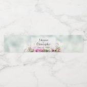 シックエレガントフローラピンクローゼピーニーバッド結婚ズ ペットボトルラベル (シングルラベル)