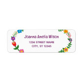 シックエレガントフローラフラワーズモダン差出人住所 ラベル (正面)