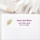 シックエレガントフローラフラワーズモダン差出人住所 ラベル (インサイチュ)