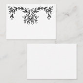 シックエレガントフローラフレカスタムームボタニカルB&W プレイスカード (正面/裏面)