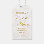 シックエレガントフローラブライダルシャワーありがとう ギフトタグ (正面)