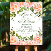 シックエレガントフローラブライダルシャワーの好意サイン 台座サイン
