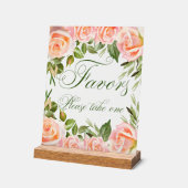 シックエレガントフローラブライダルシャワーの恩恵 アクリルサイン (傾斜)