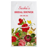 シックエレガントフローラブライダルシャワーの恩恵 スモールペーパーバッグ (裏面)