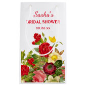 シックエレガントフローラブライダルシャワーの恩恵 スモールペーパーバッグ (正面)