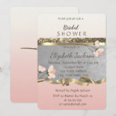 シックエレガントフローラブライダルシャワー 招待状 (正面/裏面)