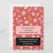 シックエレガントフローラブラックピンク結婚式招待状 招待状 (裏面)