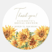 シックエレガントフローラ感謝していブライダルシャワー ラウンドシール (正面)