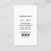 シックエレガントフローラ白黒の花 名刺 (裏面)