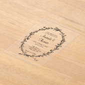 シックエレガントフローラ結婚リース アクリル招待状 (レイダウン)