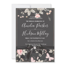シックエレガントフローラ結婚式招待状