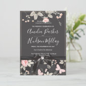 シックエレガントフローラ結婚式招待状 招待状 (スタンド正面)