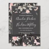 シックエレガントフローラ結婚式招待状 招待状 (正面/裏面)
