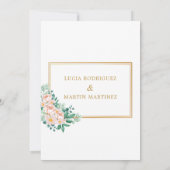 シックエレガントフローラ金ゴールドフレームホワイトヌエストラボーダ 招待状 (裏面)