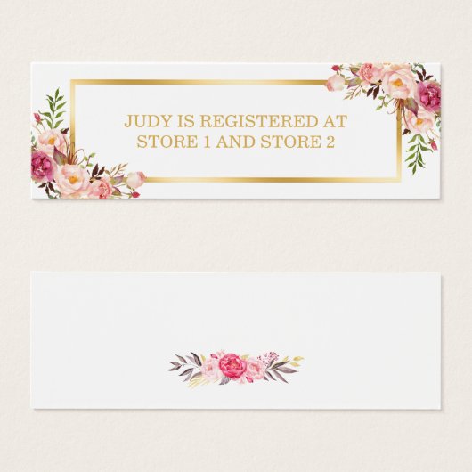 シックエレガントフローラ金ゴールドフレーム |レジストリ挿入 (正面&裏面)