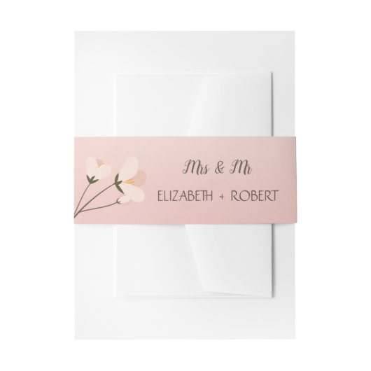 シックエレガントフローラ 招待状ベリーバンド (正面例)