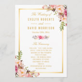 シックエレガントフローラDIY結婚式 プログラムファンフロント プログラム (正面)