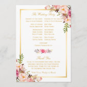 シックエレガントフローラDIY結婚式 プログラムファン戻る プログラム (正面)