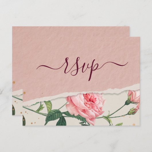 シックエレガントフローラRSVPはがき ポストカード (正面/裏面)
