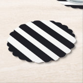 シックエレガントブモダンラックとホワイトストライプ ペーパーコースター (アングル)