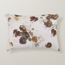 シックエレガントブラウンベージュバラフローラトワール アクセントクッション