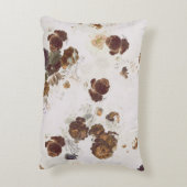 シックエレガントブラウンベージュバラフローラトワール アクセントクッション (裏面(縦))