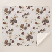 シックエレガントブラウンベージュバラフローラトワール シェルパブランケット (正面(横))