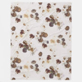 シックエレガントブラウンベージュバラフローラトワール フリースブランケット (正面)