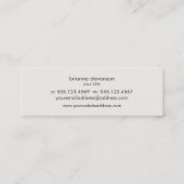 シックエレガントブラウンリネンと金ゴールドリーフルック2 スキニー名刺 (裏面)