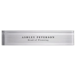 シックエレガントブラシ鋼 デスクネームプレート