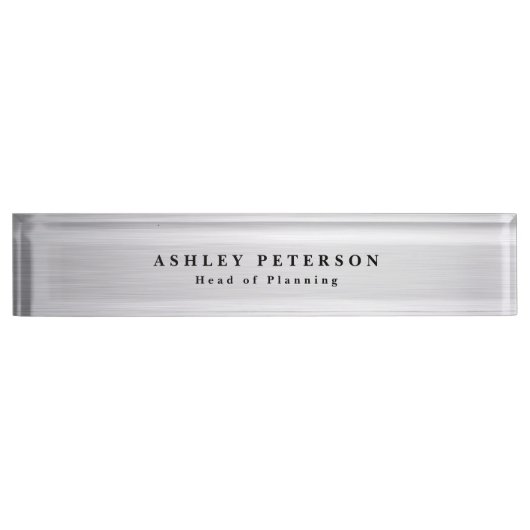 シックエレガントブラシ鋼 デスクネームプレート (正面)