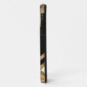 シックエレガントブラックと金ゴールドきらきら光るパーソナライズされた Case-Mate iPhoneケース (裏面/左)