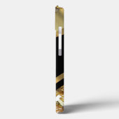 シックエレガントブラックと金ゴールドきらきら光るパーソナライズされた Case-Mate iPhoneケース (裏面 / 左)