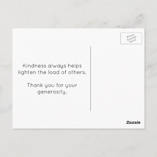 シックエレガントブラックと金ゴールドフェザーありがとう ポストカード (裏面)