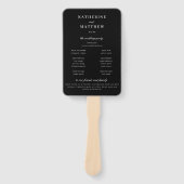 シックエレガントブラックの式結婚プログラム ハンドファン (正面)