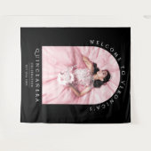 シックエレガントブラッククラシカキンセニェラ写真 タペストリー (正面(横))