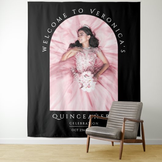 シックエレガントブラッククラシカキンセニェラ写真 タペストリー (インサイチュ)