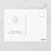 シックエレガントブラックグレイメリースクリプトホリデイ ポストカード (裏面)