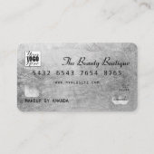 シックエレガントブラックシルバーラグジュアリークレジットカードロゴ 名刺 (正面)